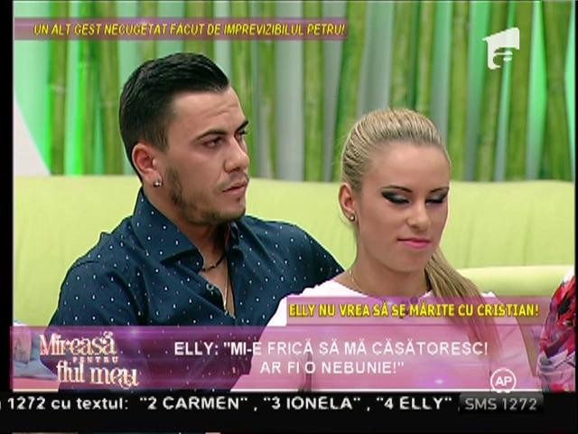 Elly, afirmaţie dură către Cristian: Nu vreau să mă căsătoresc cu tine. Nu sunt pregătită