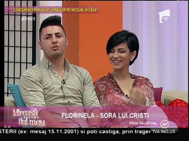 Florinela, sora lui Cristi: Se iubesc. Par foarte &icirc;ndrăgostiţi! Sper să funcţioneze relaţia lor!
