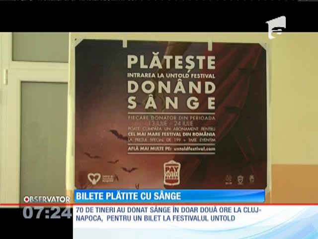 Sute de persoane &icirc;şi achită biletul de intrate la festivalul Untold cu s&acirc;nge