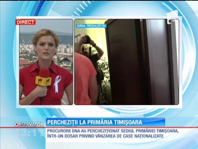 Procurorii DNA au făcut precheziţii la Primăria Timişoara, &icirc;ntr-un dosar privind v&acirc;nzarea de locuinţe naţionalizate