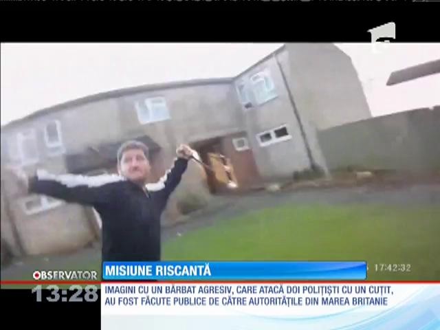 Imaginile &icirc;n care doi polițiști pun la păm&acirc;nt un bărbat &icirc;narmat cu un cuțit, făcute publice &icirc;n Marea Britanie