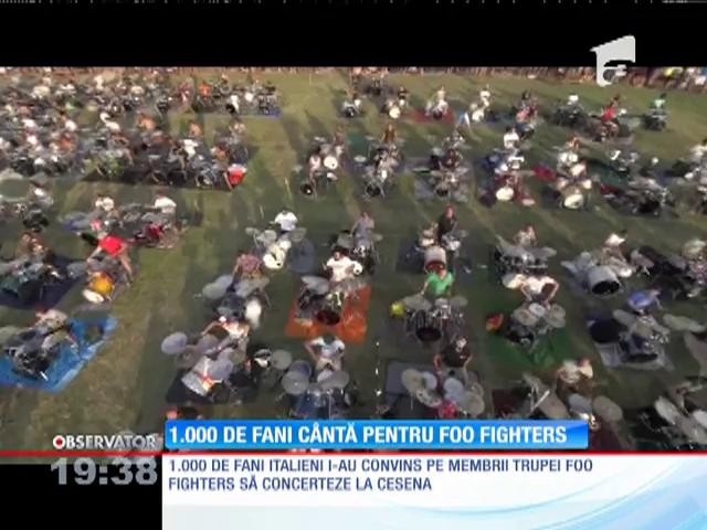 1.000 de italieni au &icirc;ncercat să-i convingă pe membrii trupei rock Foo Figters să c&acirc;nte la ei &icirc;n peninsulă