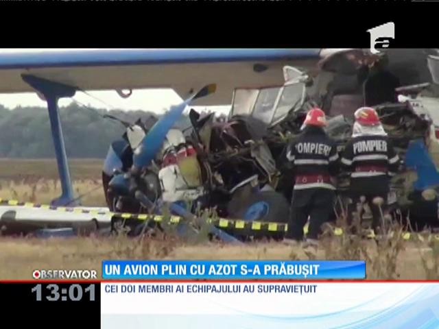 Un avion plin cu azot s-a prăbuşit &icirc;n această dimineaţă &icirc;n judeţul Brăila