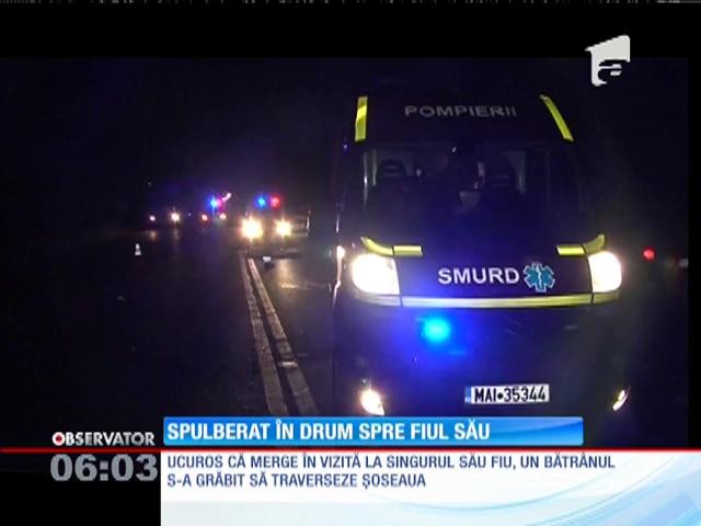 Sf&acirc;rşit cumplit pentru un bătr&acirc;n, pe un drum din judeţul Constanţa. Grăbit să ajungă la fiul său, omul a traversat fără să se asigure şi a fost lovit de două maşini