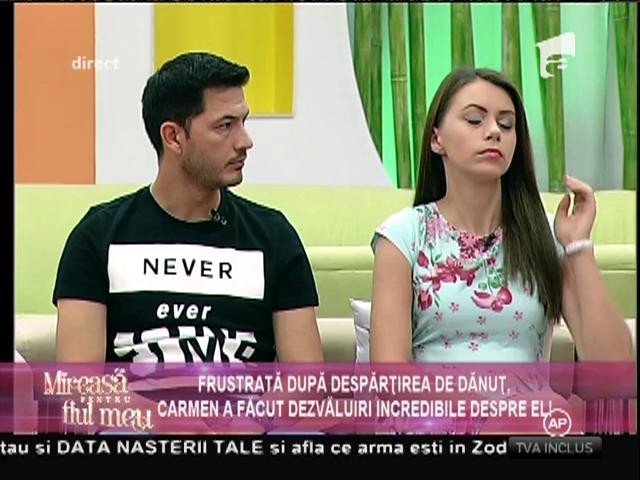 Carmen: "Dănuț a renunțat la mine fără să se uite &icirc;n urmă!"