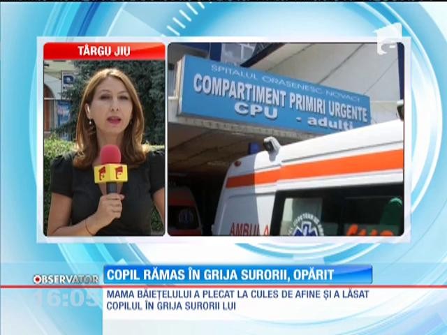 Copil rămas &icirc;n grija surorii, opărit