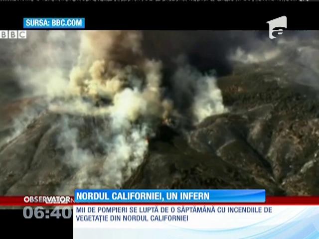 Incendiul devastator de vegetaţie mătură &icirc;n continuare nordul Californiei