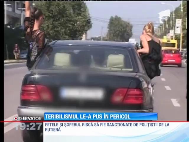 Teribilism extrem &icirc;n Constanţa. Două tinere au ieşit pe geamurile maşinii, &icirc;n plin trafic