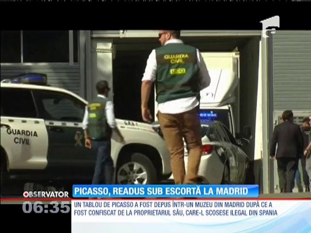 Un tablou de Picasso, confiscat luna trecută &icirc;n Franţa, a fost adus la un muzeu din Madrid