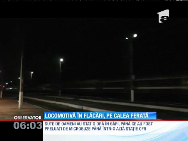 Locomotiva unei garnituri de marfă a ars violent &icirc;n judeţul Hunedoara