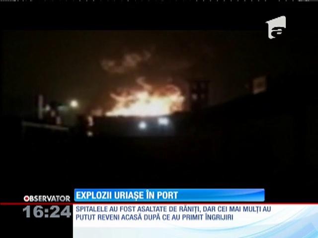 Explozii uriaşe &icirc;n portul Tianjin din nord-estul Chinei. Cel puţin 44 de oameni au murit!