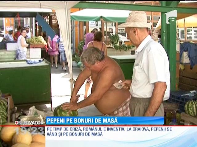 La Craiova, pepenii se v&acirc;nd şi pe bonuri de masă