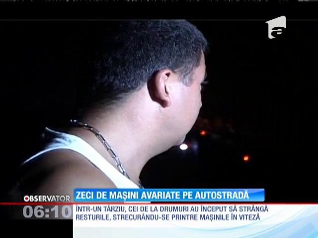 Maşini avariate pe autostradă