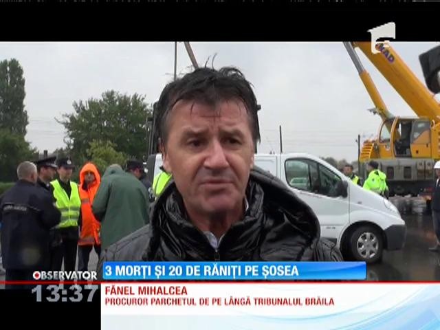 3 morţi şi 20 de răniţi &icirc;ntr-un accident de circulaţie &icirc;n judeţul Brăila
