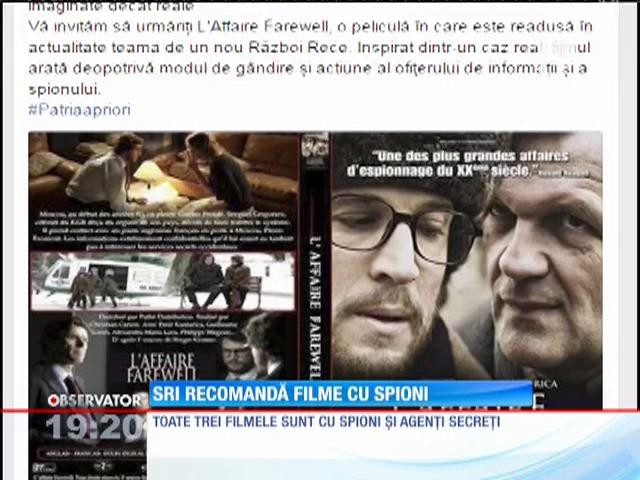 Serviciul Rom&acirc;n de Informaţii recomandă pe propria pagină de pe Facebook filme cu spioni