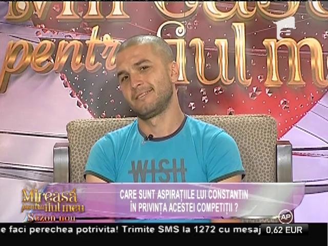 Constatin, concurent la &rdquo;Mireasă pentru fiul meu&rdquo;, se declară fără vicii!