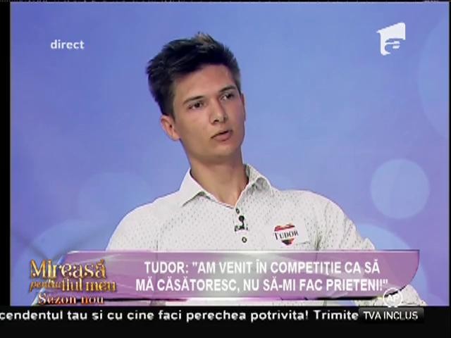 Tudor: &rdquo;Am venit &icirc;n competiție ca să mă căsătoresc, nu să-mi fac prieteni!&rdquo;