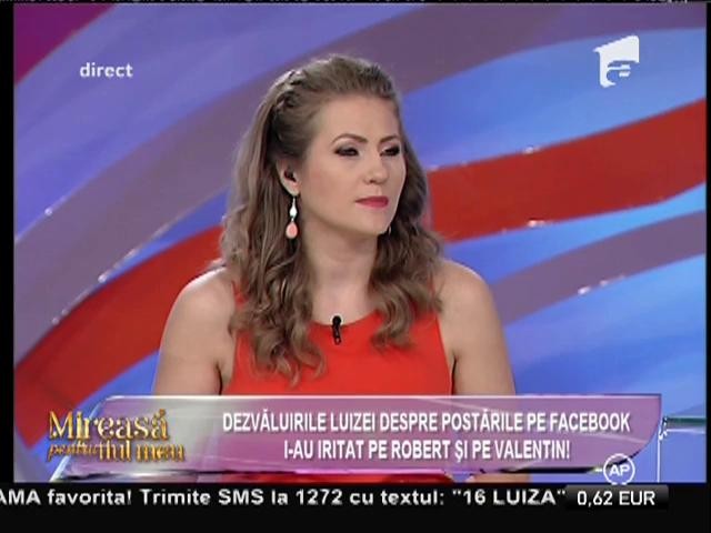Robert şi Valentin iritaţi de dezvăluirile Luizei