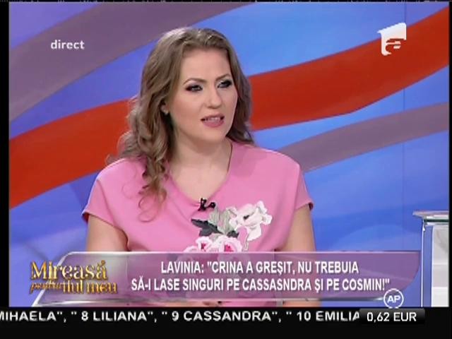 Cassandra: "Cosmin s-a folosit de mine pentru a scăpa de Crina!"