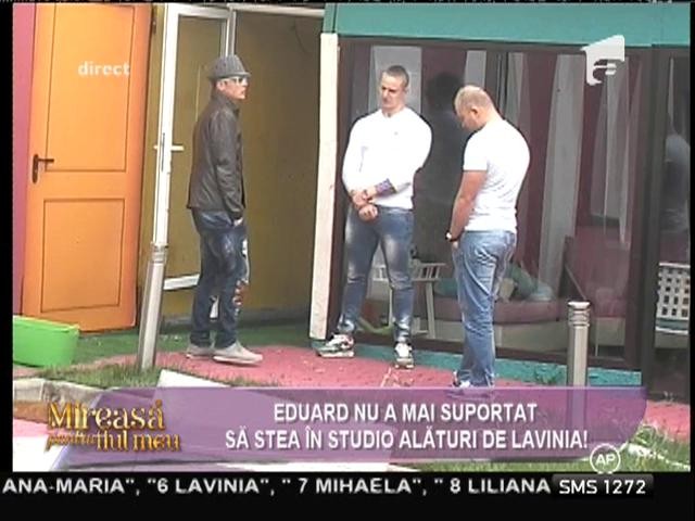 Eduard nu a stat pe g&acirc;nduri! Nu a mai rezistat alături de Lavinia şi a plecat din studio