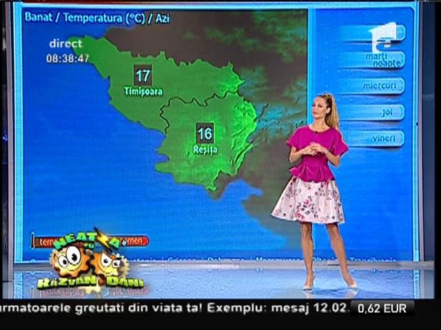 Vremea e caldă, dar se vor &icirc;nregistra, pe alocuri, precipitaţii! Prognoza meteo, cu Flavia Mihăşan