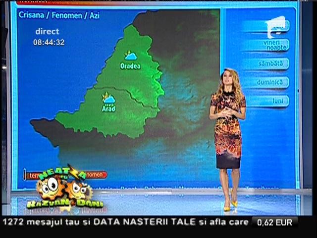 Cer senin &icirc;n țară și ploi doar la munte! Prognoza meteo, cu Flavia Mihăşan