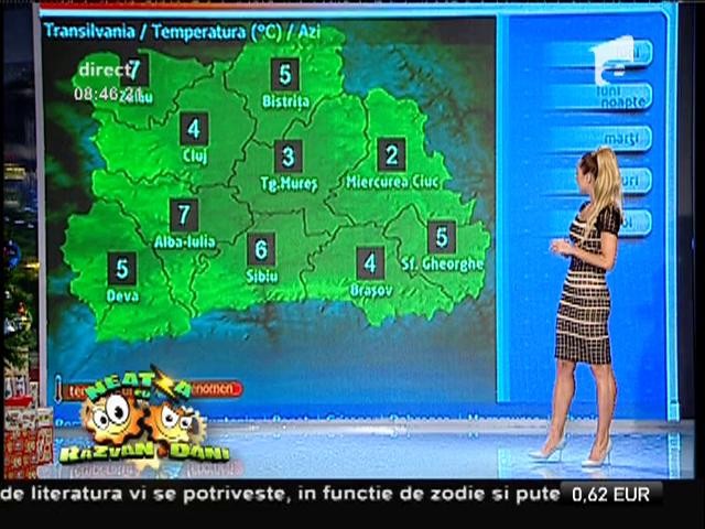Vremea răm&acirc;ne caldă astăzi, dar de m&acirc;ine se va răci! Prognoza meteo, cu Flavia Mihăşan