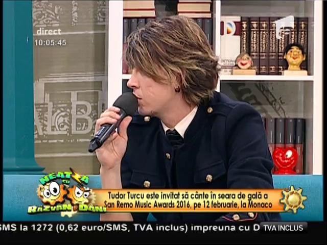 Tudor Turcu va c&acirc;nta la San Remo Music Awards 2016