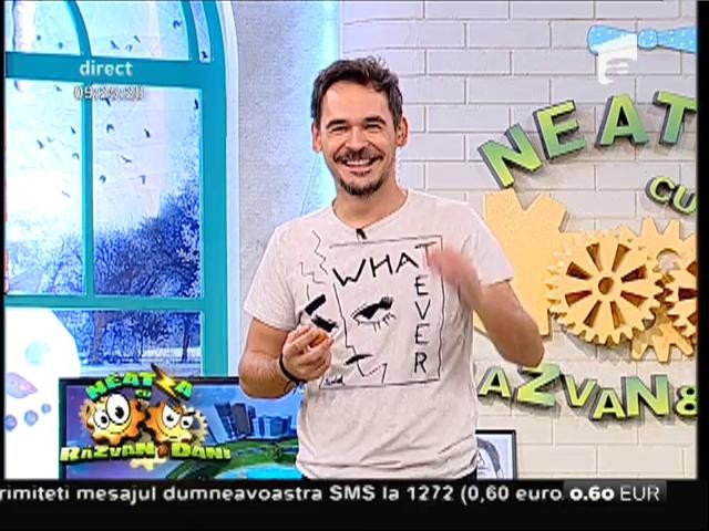 Nebunie curatăă! Flavia s-a aplecat, Răzvan "și-a luat-o" &icirc;n față, iar &icirc;n platou e dezastru: Bătaie cu ouă crude, &icirc;n direct, la "Neatza"!