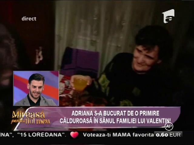 Familia lui Valentin a fost foarte &icirc;nc&acirc;ntată de Adriana!