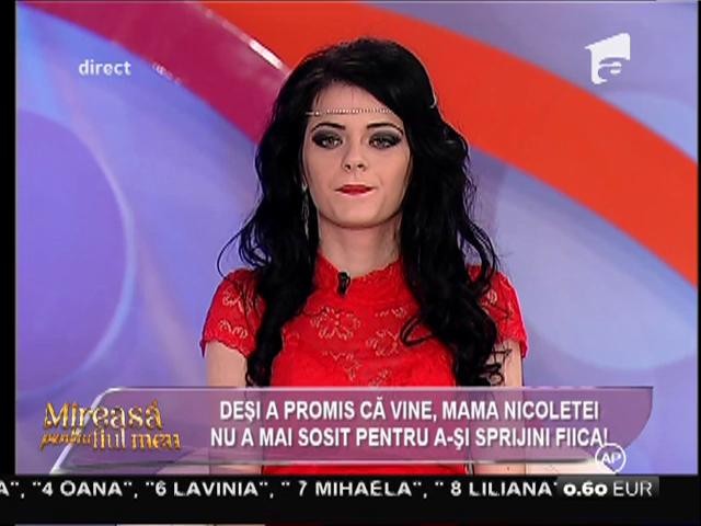 Nicoleta: "&Icirc;mi pare rău că mi-am dezamăgit părinţii. &Icirc;mi cer iertare &icirc;ncă o dată!"