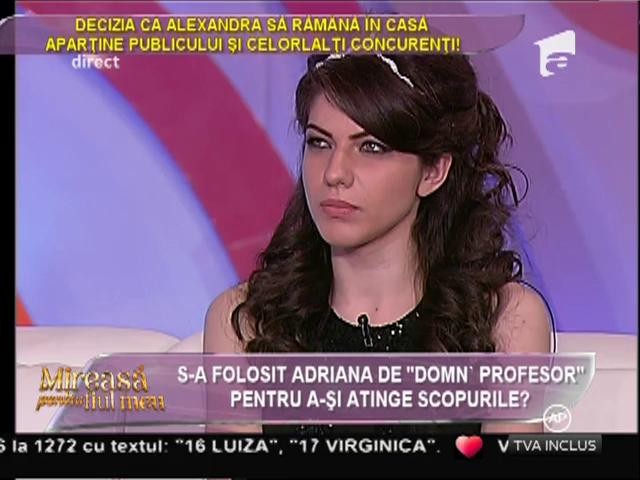 Adriana susține că fosta iubită a lui &rdquo;Domn' Profesor&rdquo; &icirc;ncearcă să se răzbune pe ea