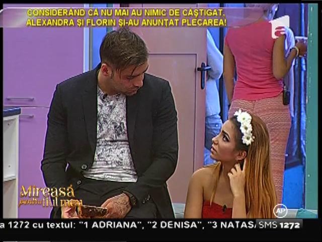 Florin nu a fost de acord cu decizia Alexandrei de a renunța la bani de dragul iubirii!