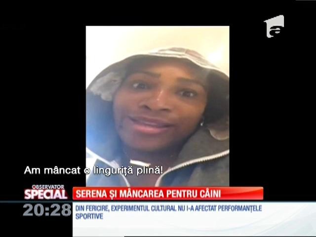 Special! Tenismena Serena Williams a gustat din m&acirc;ncarea cățelului ei!