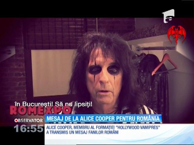 Alice Cooper, mesaj pentru Rom&acirc;nia