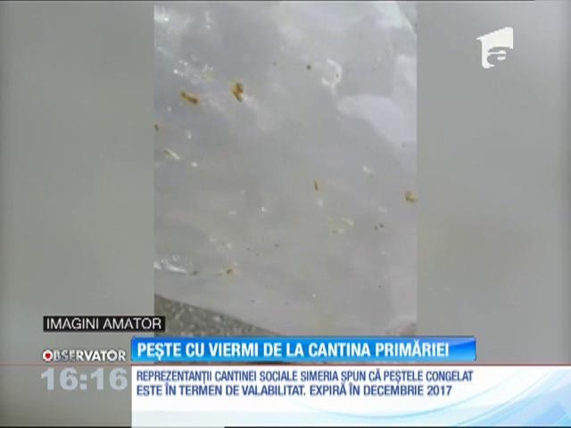 Peşte cu viermi, la cantina Primăriei Simeria