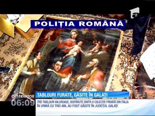 Trei picturi de colecţie, furate din Italia, au fost găsite &icirc;n judeţul Galaţi