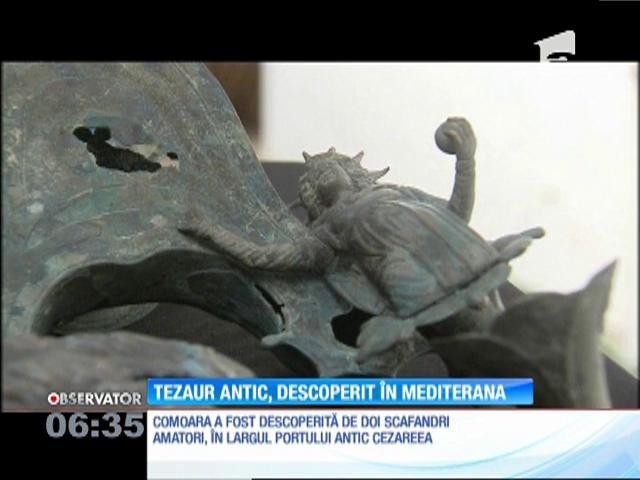 O comoară a fost scoasă din marea Mediterană. Monede şi statuete din vremea Imperiului Roman au fost descoperite &icirc;n epava unei corăbii