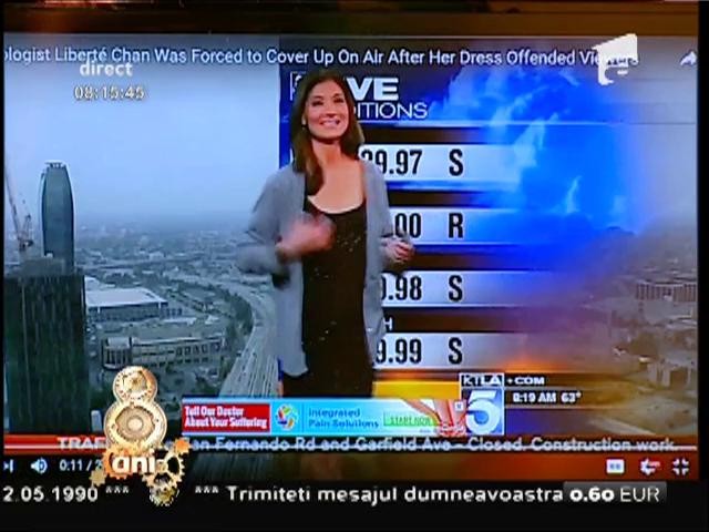 Smiley News: O prezentatoare meteo, forţată să se &icirc;mbrace &icirc;n direct