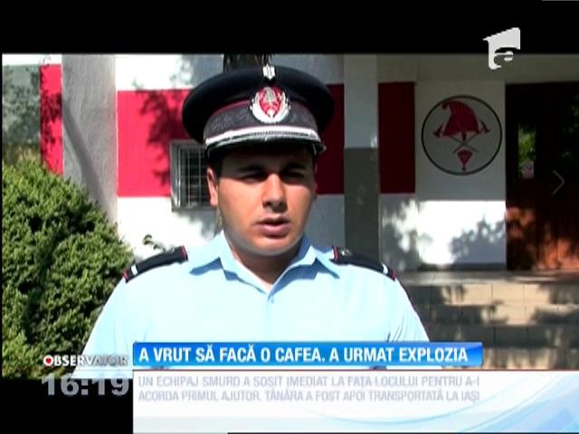 O t&acirc;nără din Vaslui, la un pas de moarte! A vrut să-şi facă o cafea şi i-a explodat butelia