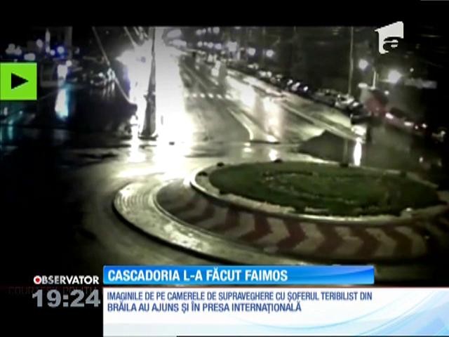 Şoferul care a plonjat peste un sens giratoriu din Brăila, a ajuns &icirc;n presa internaţională