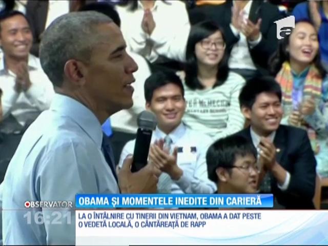 Barack Obama, demonstraţie de beatbox &icirc;n vizita sa oficială &icirc;n Vietnam