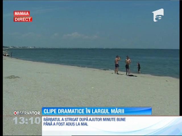 Un turist care s-a aventurat &icirc;n largul Mării Negre a strigat după ajutor minute bune p&acirc;nă a fost adus la mal