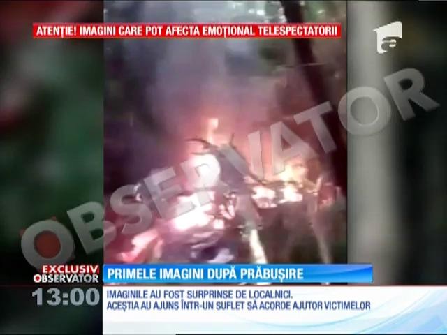 Elicopterul SMURD prăbuşit. Au apărut PRIMELE IMAGINI video de la intervenţia salvatorilor după prăbuşirea elicopterului