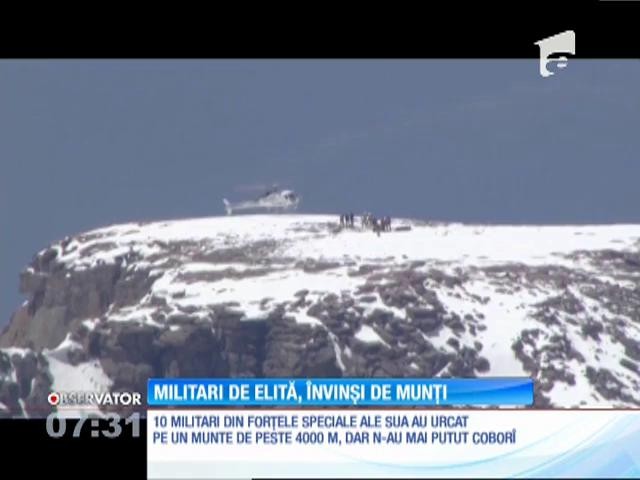 Zece militari americani din forţele speciale, &icirc;nvinşi de Munţii St&acirc;ncoşi din cauza răului de &icirc;nălţime