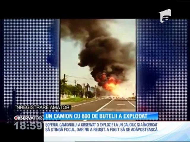 Tragedia de la Mihăileşti, la un pas de repetiţie! 800 de butelii dintr-un campion cuprins de flăcări au explodat una c&acirc;te una