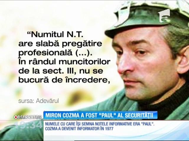 &ldquo;Luceafărul huilei&rdquo;, Miron Cozma, a colaborat cu Securitatea