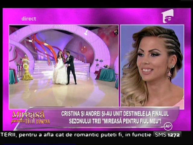 Cristina şi Andrei, foştii concurenţi din sezonul trei, vizită surpriză &icirc;n platoul de la "Mireasă pentru fiul meu!"