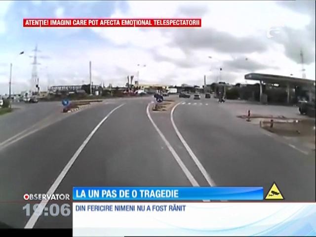 Accident spectaculos &icirc;n Focşani! Un taximetrist teribilist a intrat sub roţile unei cisterne plină cu butan-gaz