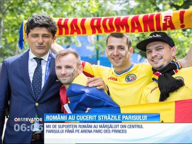 EURO 2016. Suporterii rom&acirc;ni au cucerit străzile Parisului